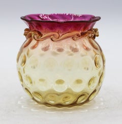 Circa 1890 American Small Amberina Glass Rose Bowl by New England Glass Co.