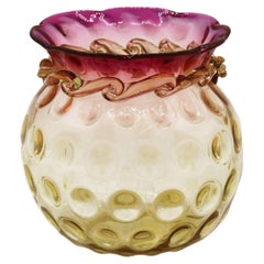 Circa 1890 American Small Amberina Glass Rose Bowl by New England Glass Co.