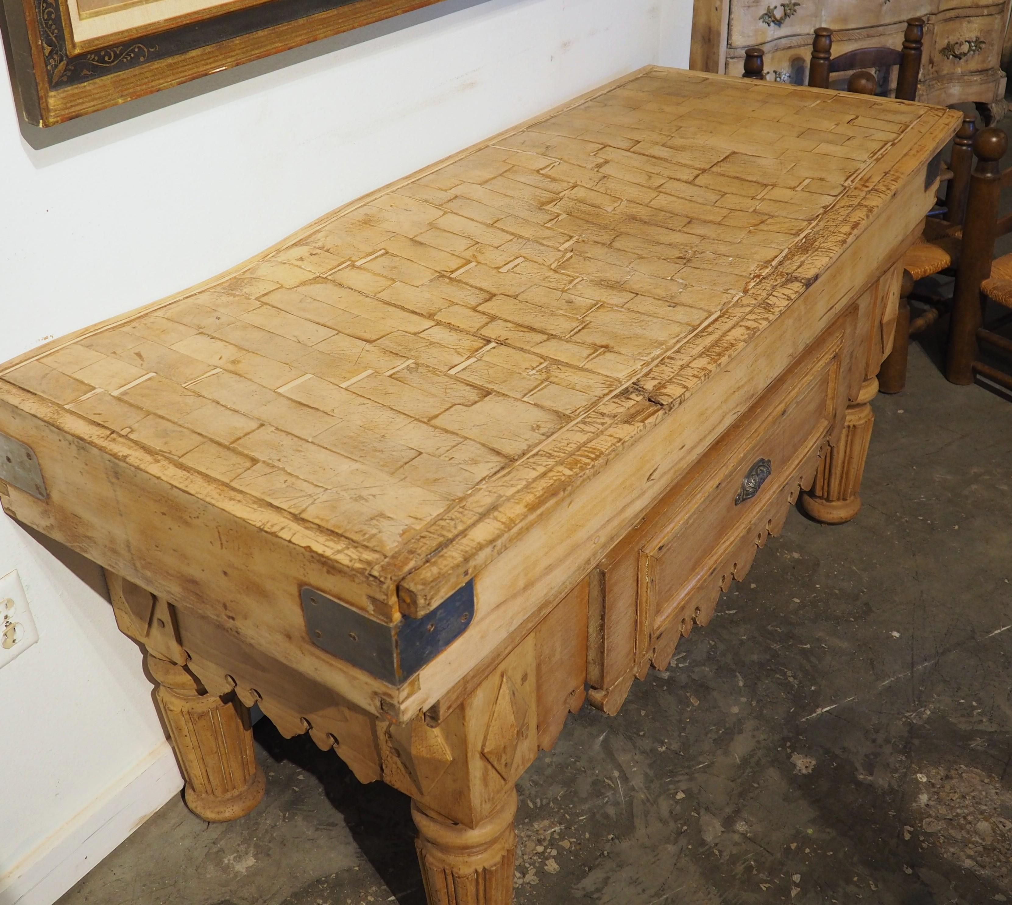 Circa 1890 Billot de Boucher Butcher Block Table from France For Sale 12