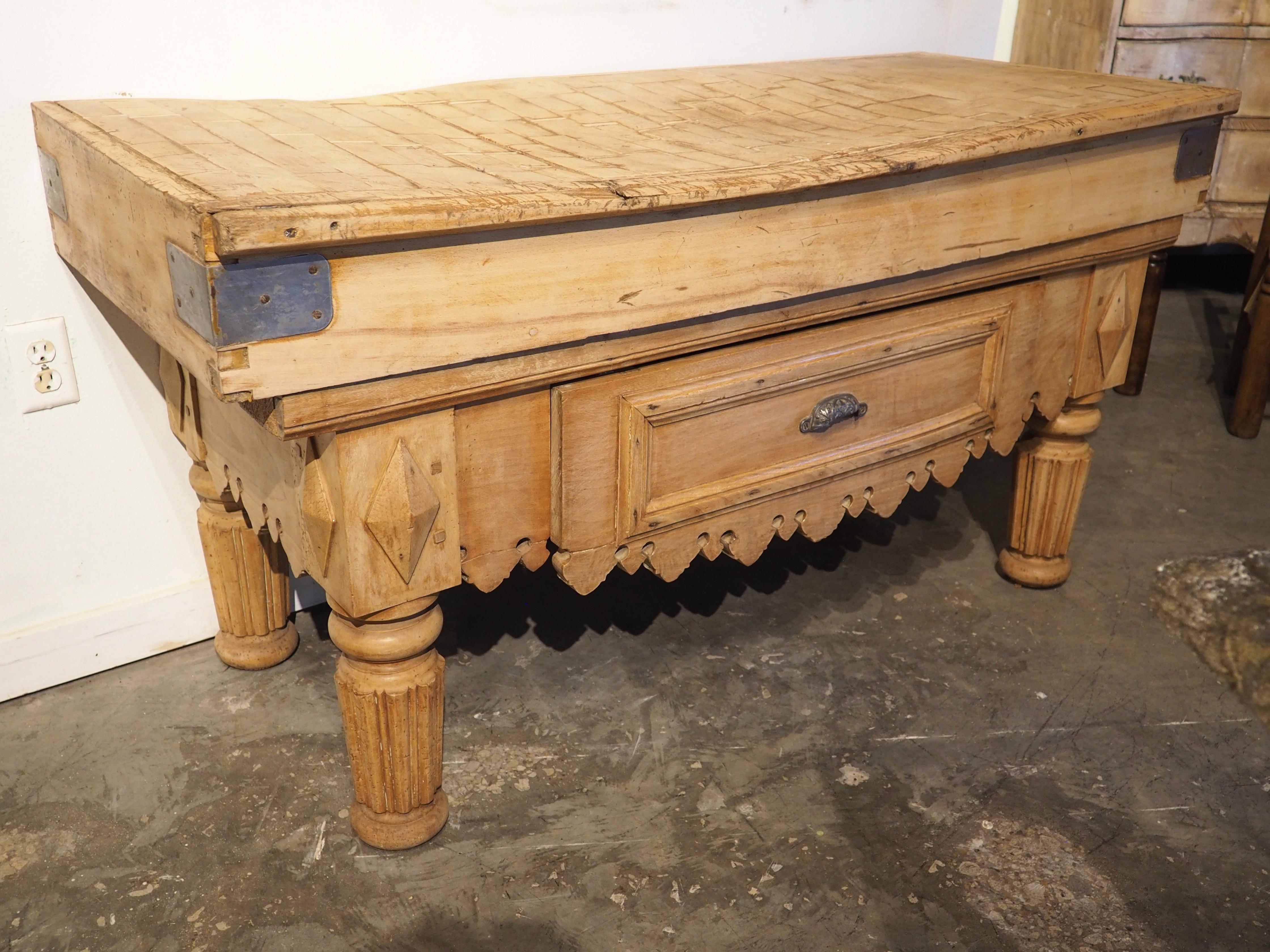Circa 1890 Billot de Boucher Butcher Block Table from France For Sale 13