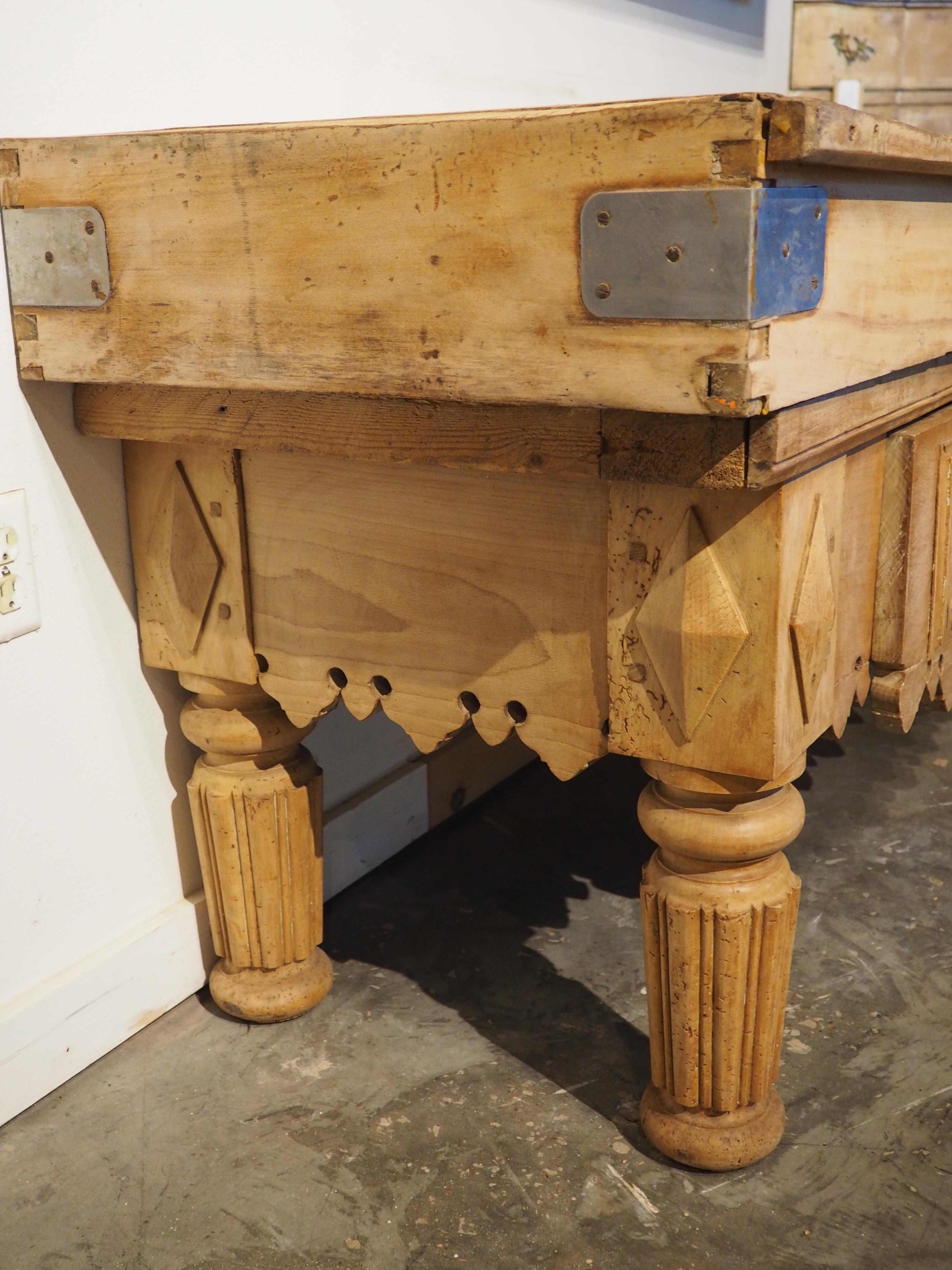 19th Century Circa 1890 Billot de Boucher Butcher Block Table from France For Sale