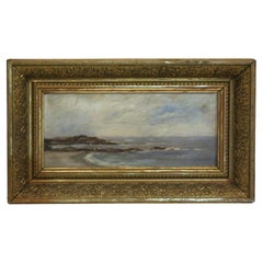 Circa 1890 Coastal Scene Painting, American, Unsigned