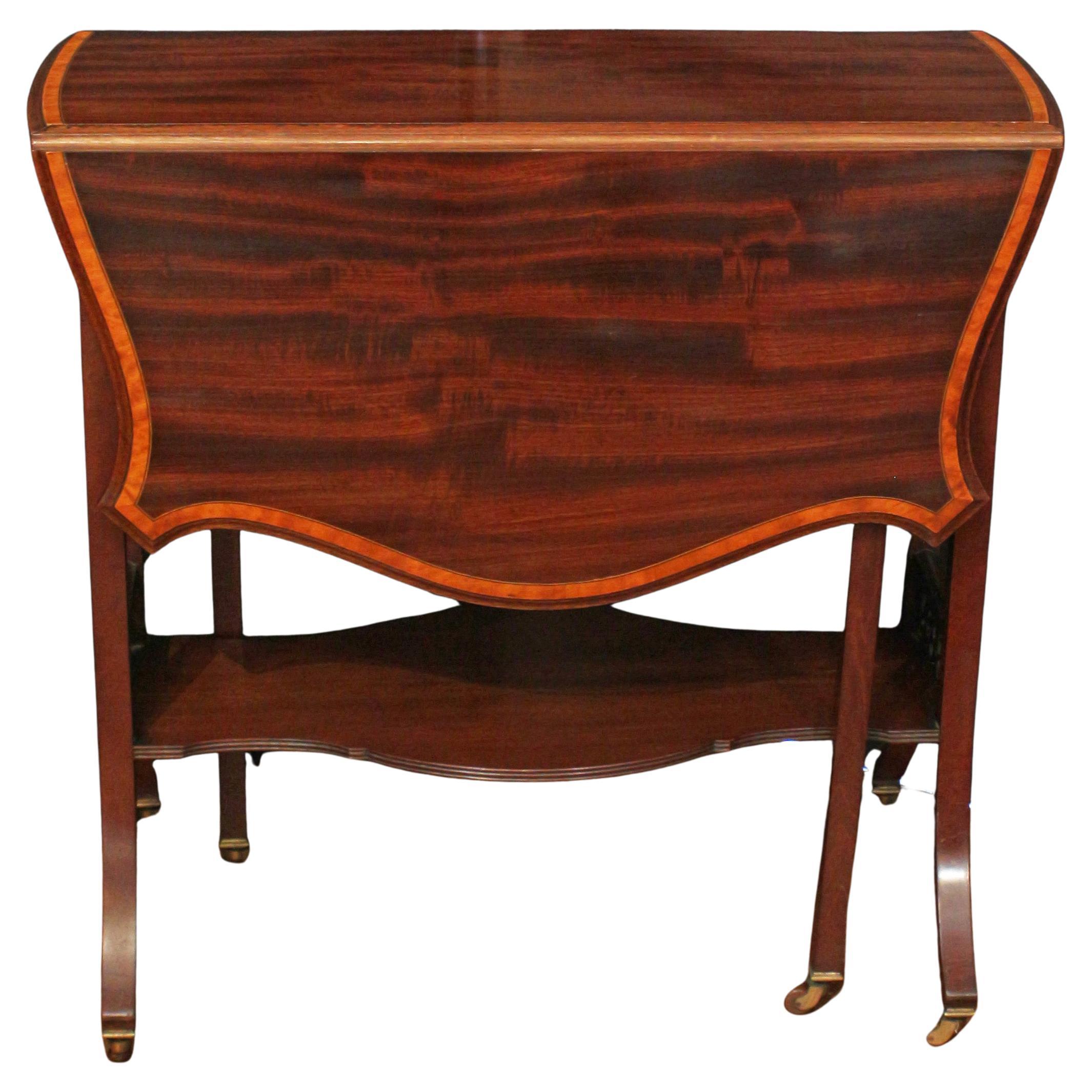 Circa 1890 English Sutherland Table With Fretwork Side Panels For Sale