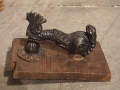 circa 1890 French Cast Iron Dolphin Form Door Knocker