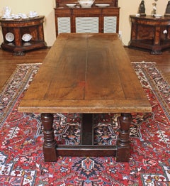 Circa 1890 Large Scale English Oak Refectory Table