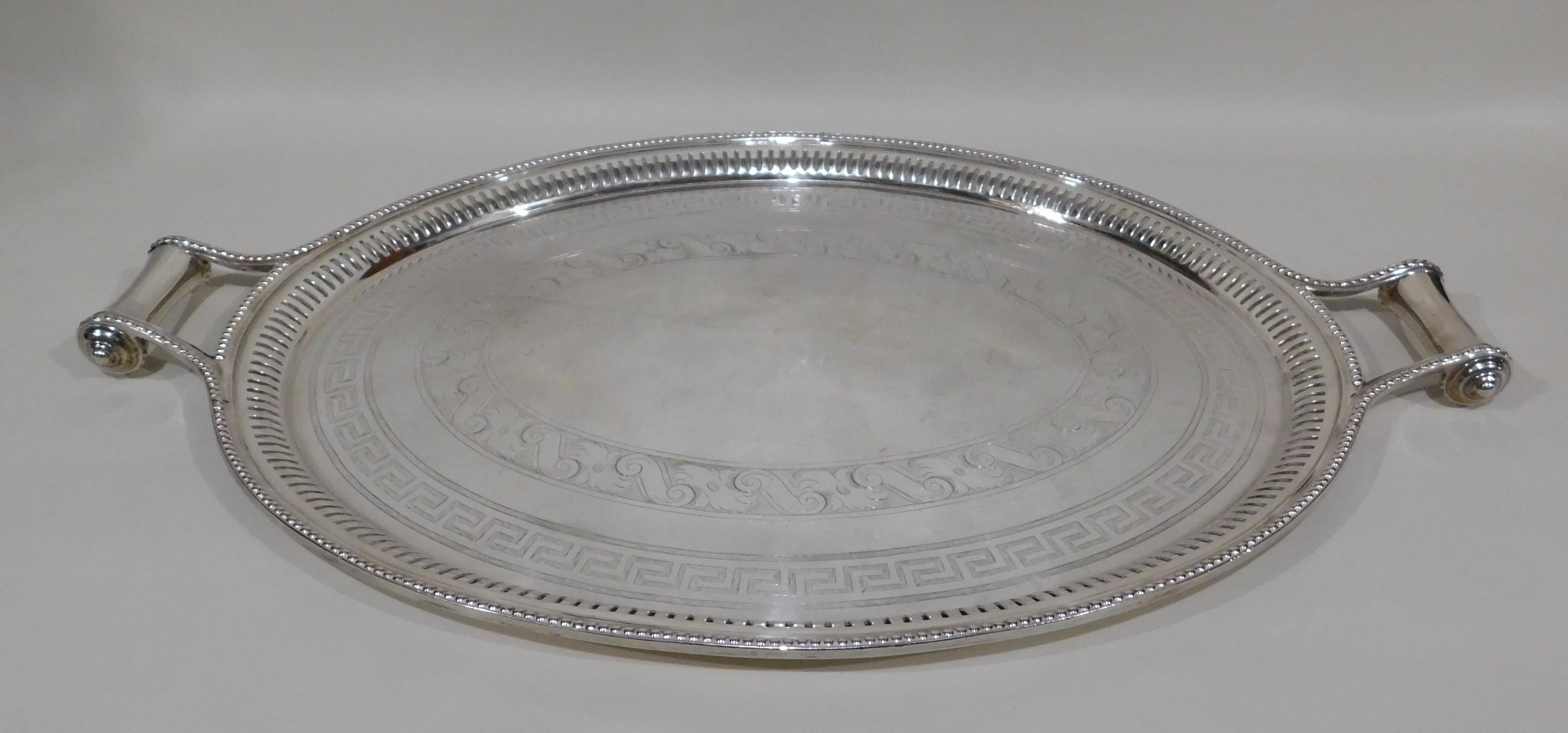 silver tray with handles