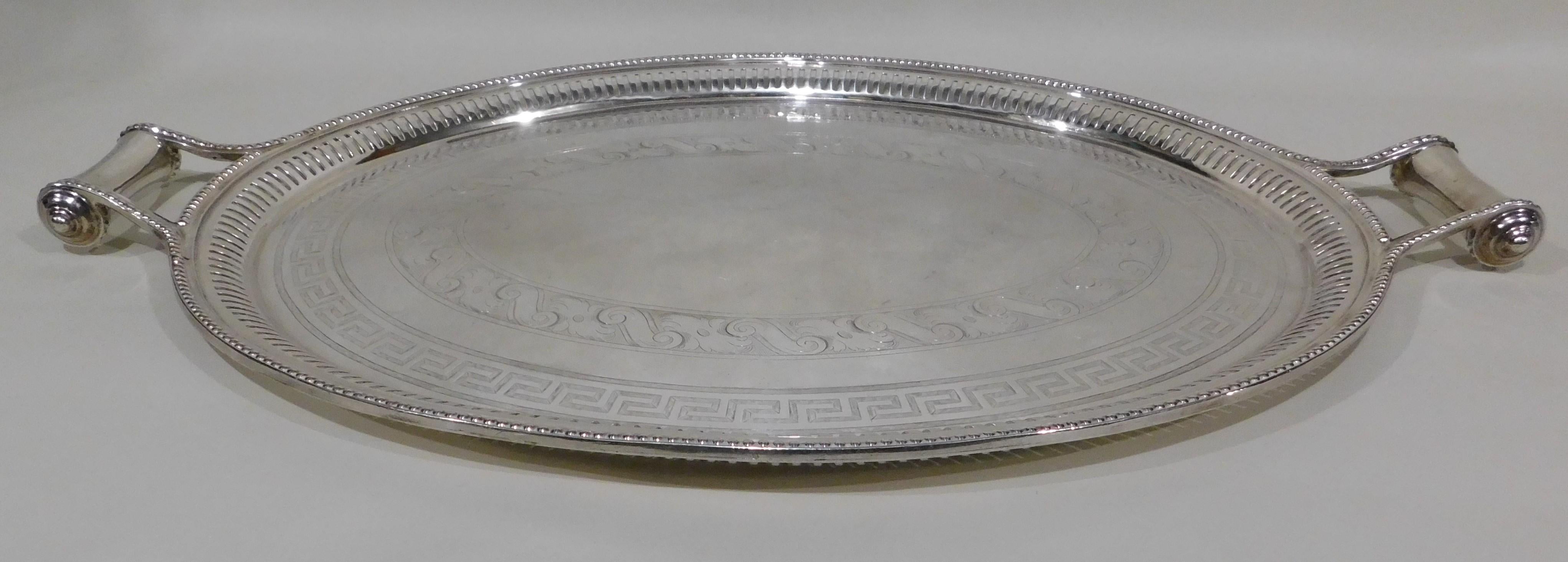large silver plated serving tray