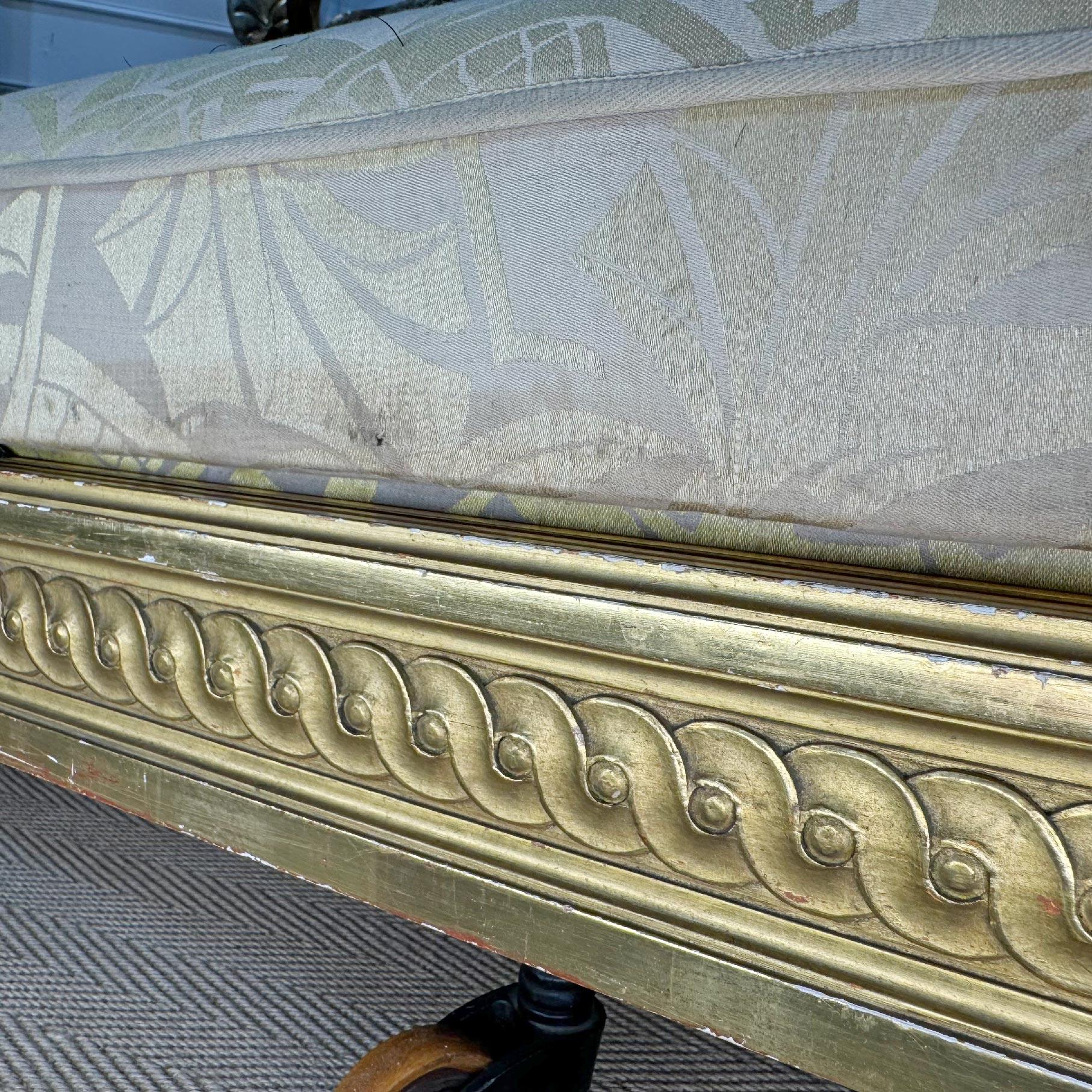 Circa 1890 Maple and Co of England Giltwood Bergere Cane Bed For Sale 5