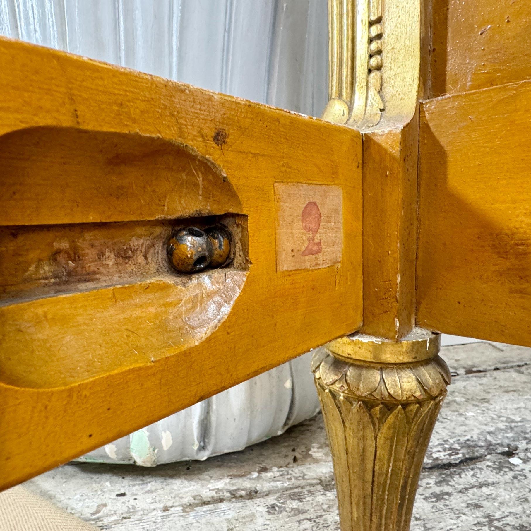 Circa 1890 Maple and Co of England Giltwood Bergere Cane Bed For Sale 13
