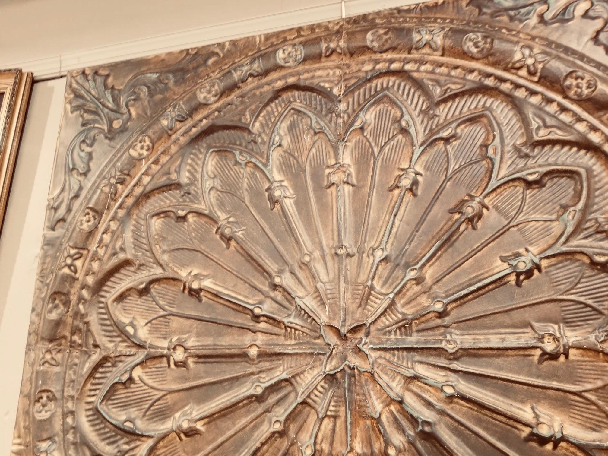 Monumental Architectural Ceiling Tile, Provenance a Philly Library, circa 1890 1