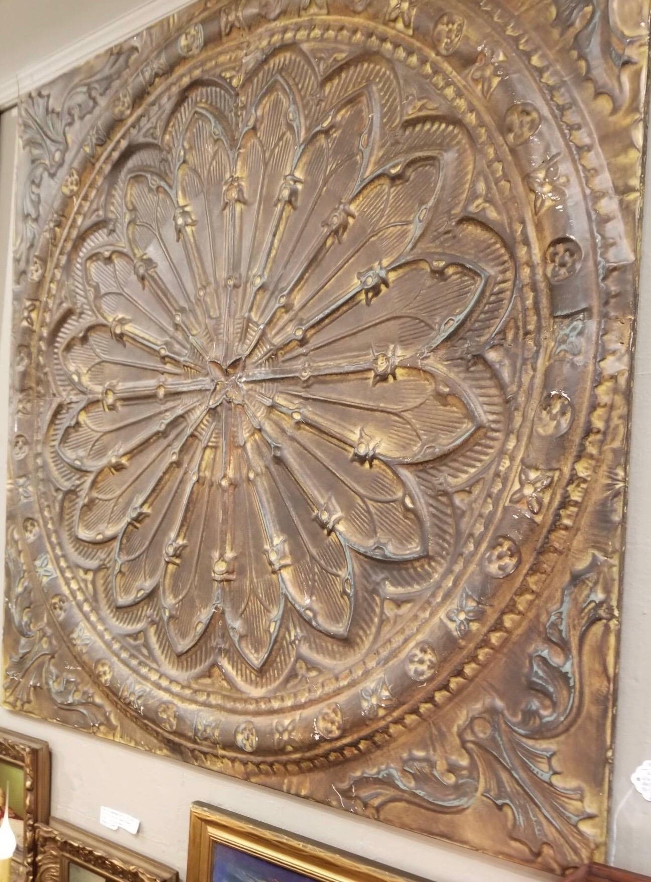 Monumental Architectural Ceiling Tile, Provenance a Philly Library, circa 1890 2