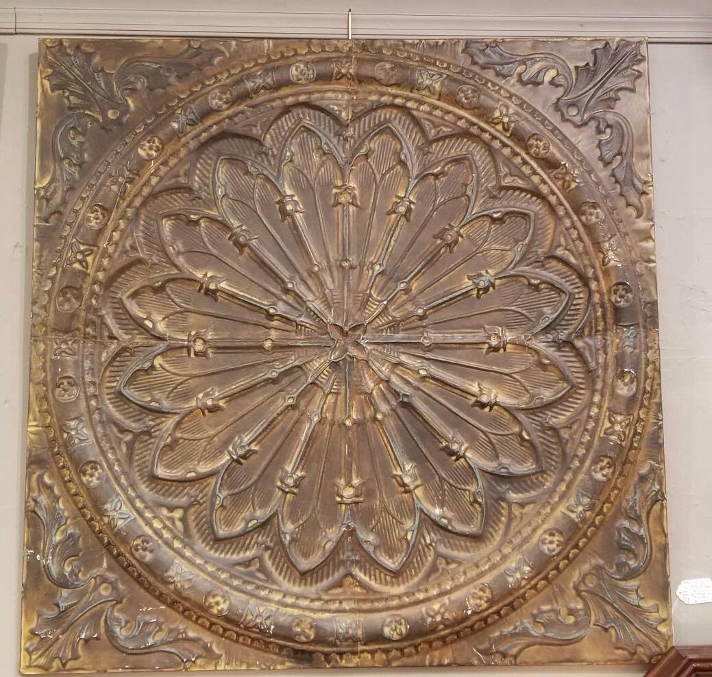 Monumental Architectural Ceiling Tile, Provenance a Philly Library, circa 1890 3