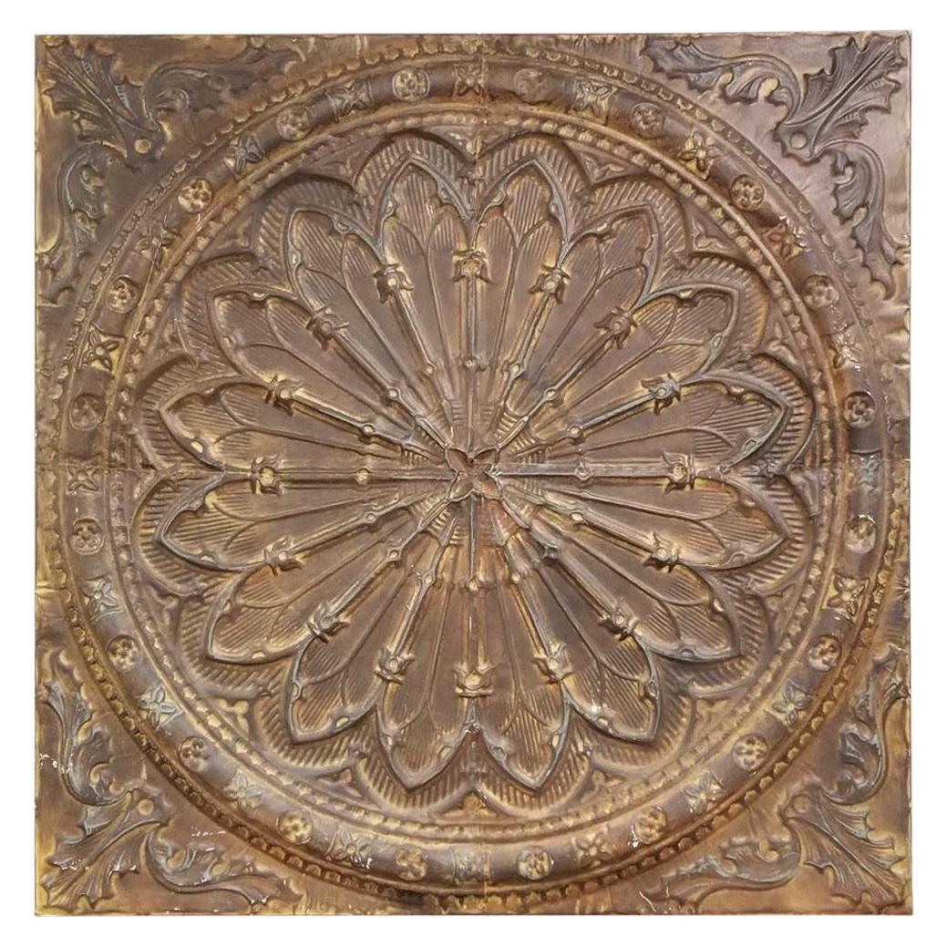 Monumental Architectural Ceiling Tile, Provenance a Philly Library, circa 1890