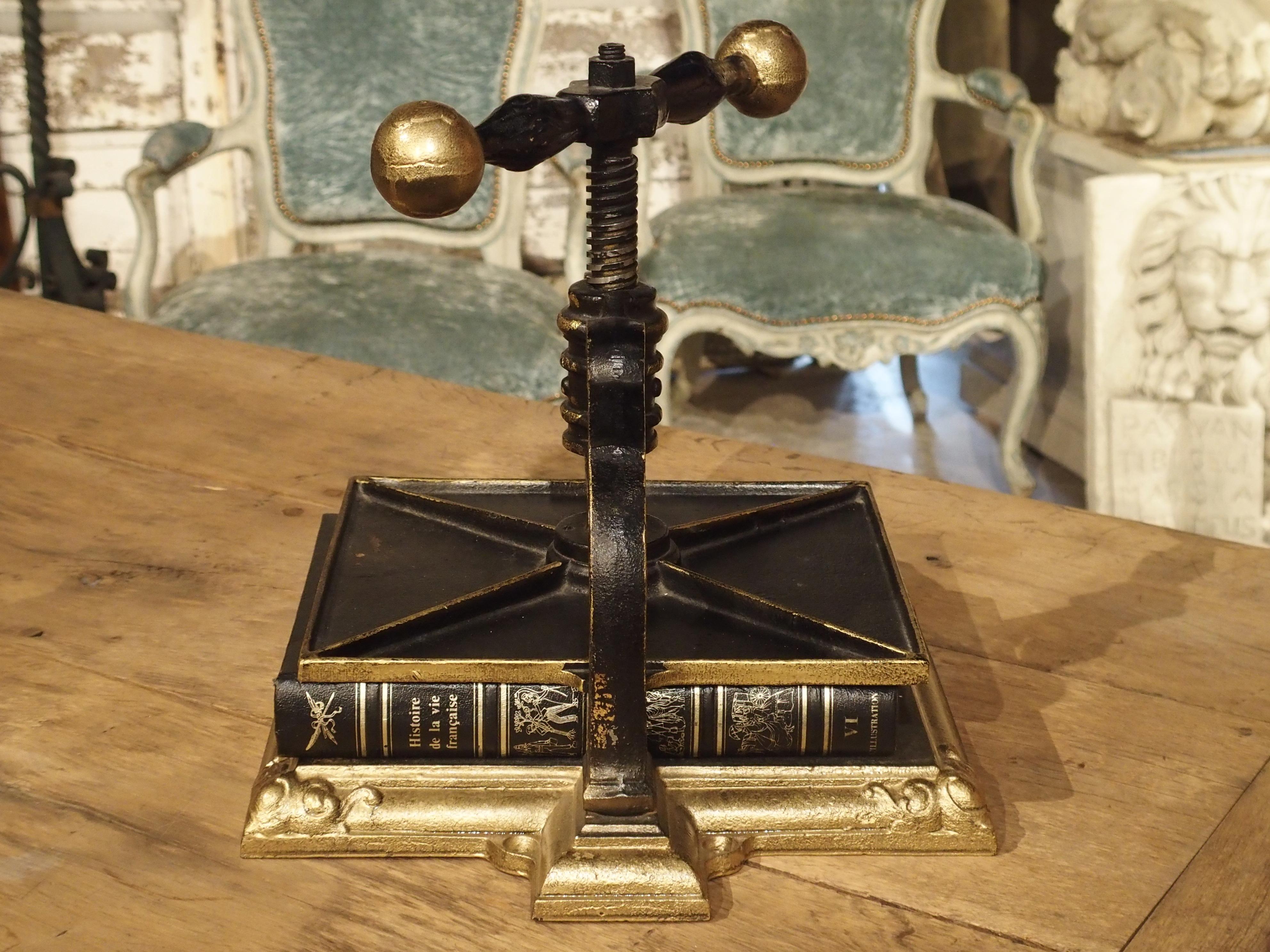 19th Century Painted Cast Iron Book Press from Germany, circa 1890