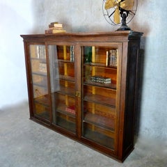 Quarter Sawn Dark Oak Library Cabinet, circa 1890