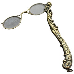 Antique Circa 1890 Silver Rococo Style Lorgnette