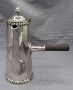 Silberner versilberter Schokoladentopf von Holmes & Edwards, um 1890