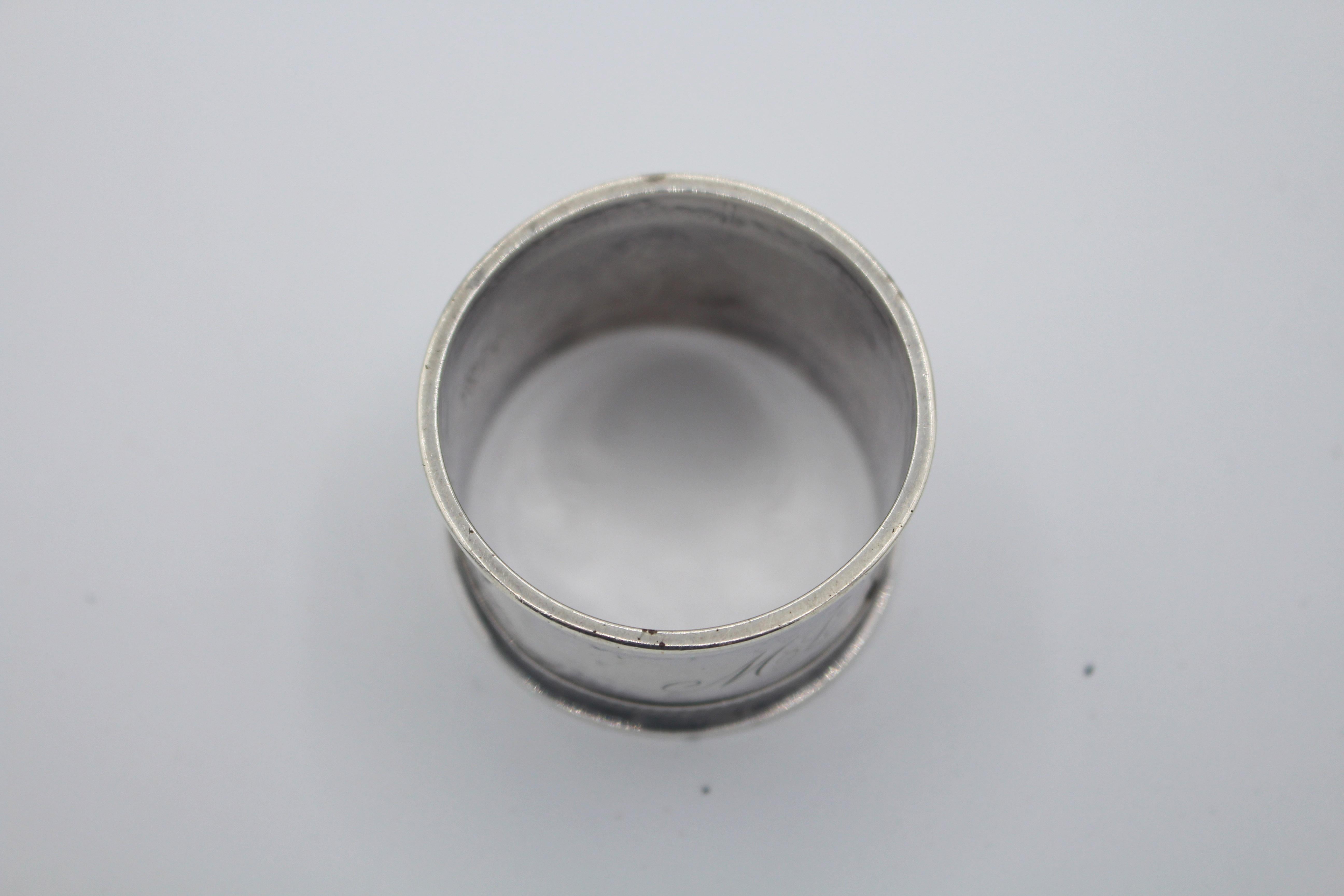 Circa 1890 Sterling Silver American Napkin Ring 2