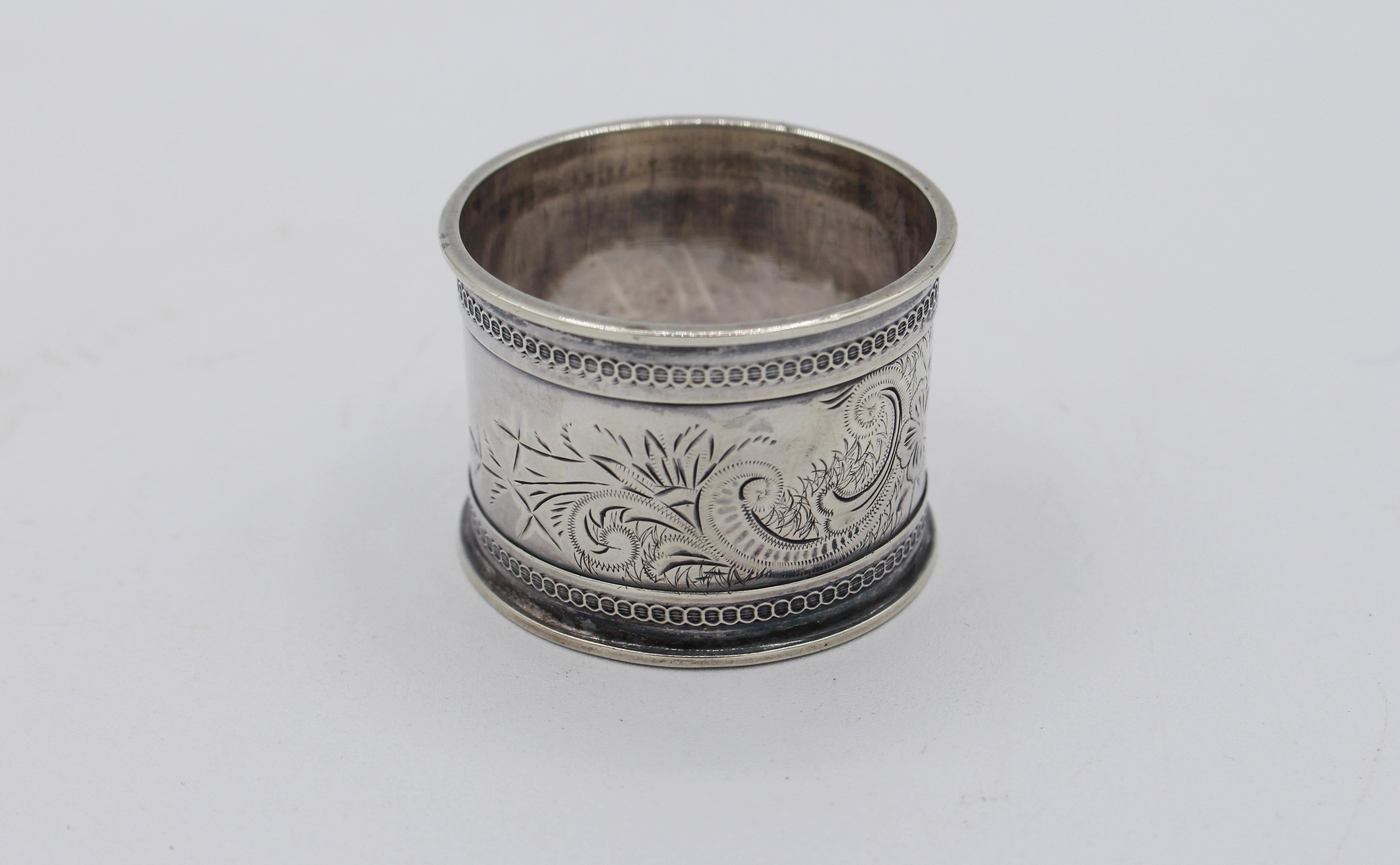 Circa 1890 Sterling Silver American Napkin Ring 3
