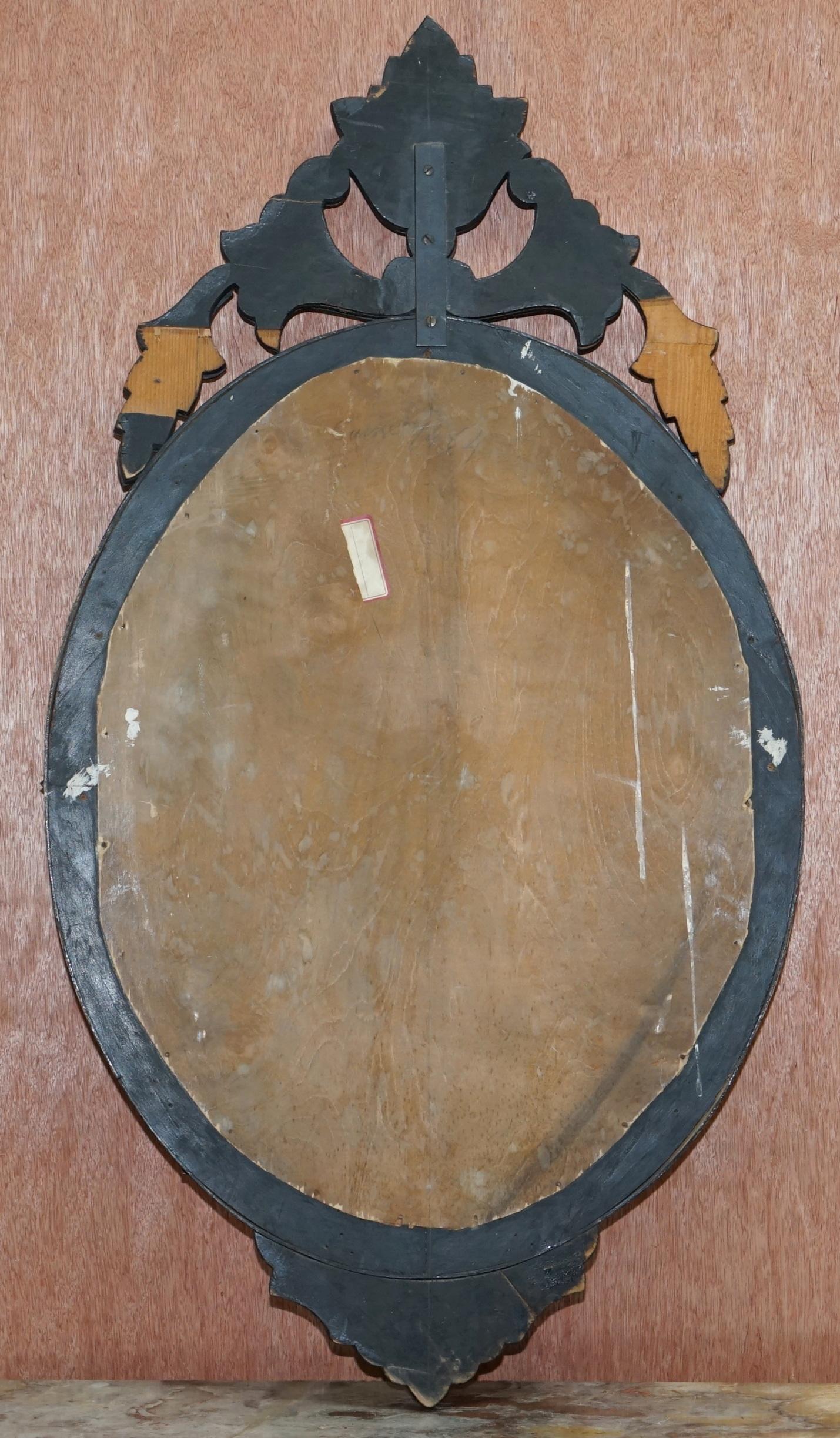 Venetian Etched Glass Frame, Wrought Iron Outer Casing French Mirror circa 1890 For Sale 5