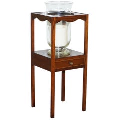 Victorian Side Table Pedestal Decorative Built in Glass Church Candle circa 1890