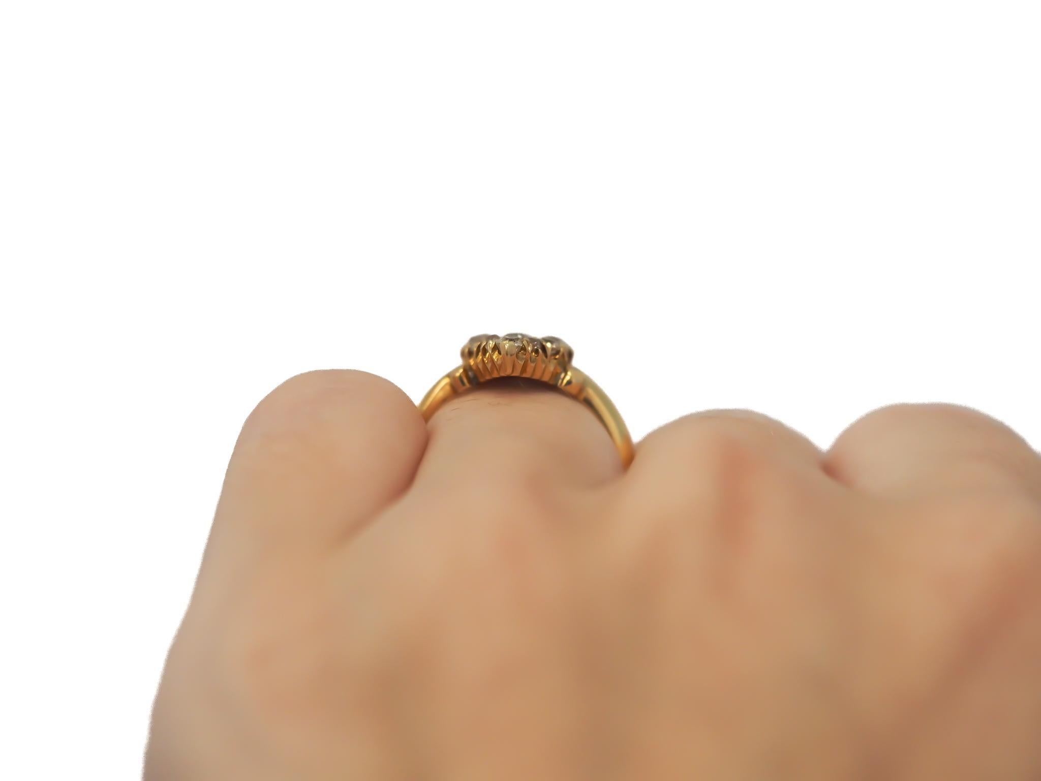Bague navette ancienne mine en or jaune 18 carats des années 1890 Bon état - En vente à Hicksville, NY