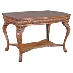 Circa 1890s Carved Solid oak Quarter Sawn Oak Victorian Center Table