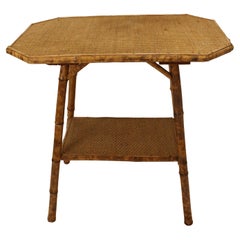 English Bamboo 2-Tier Side Table, circa 1890s