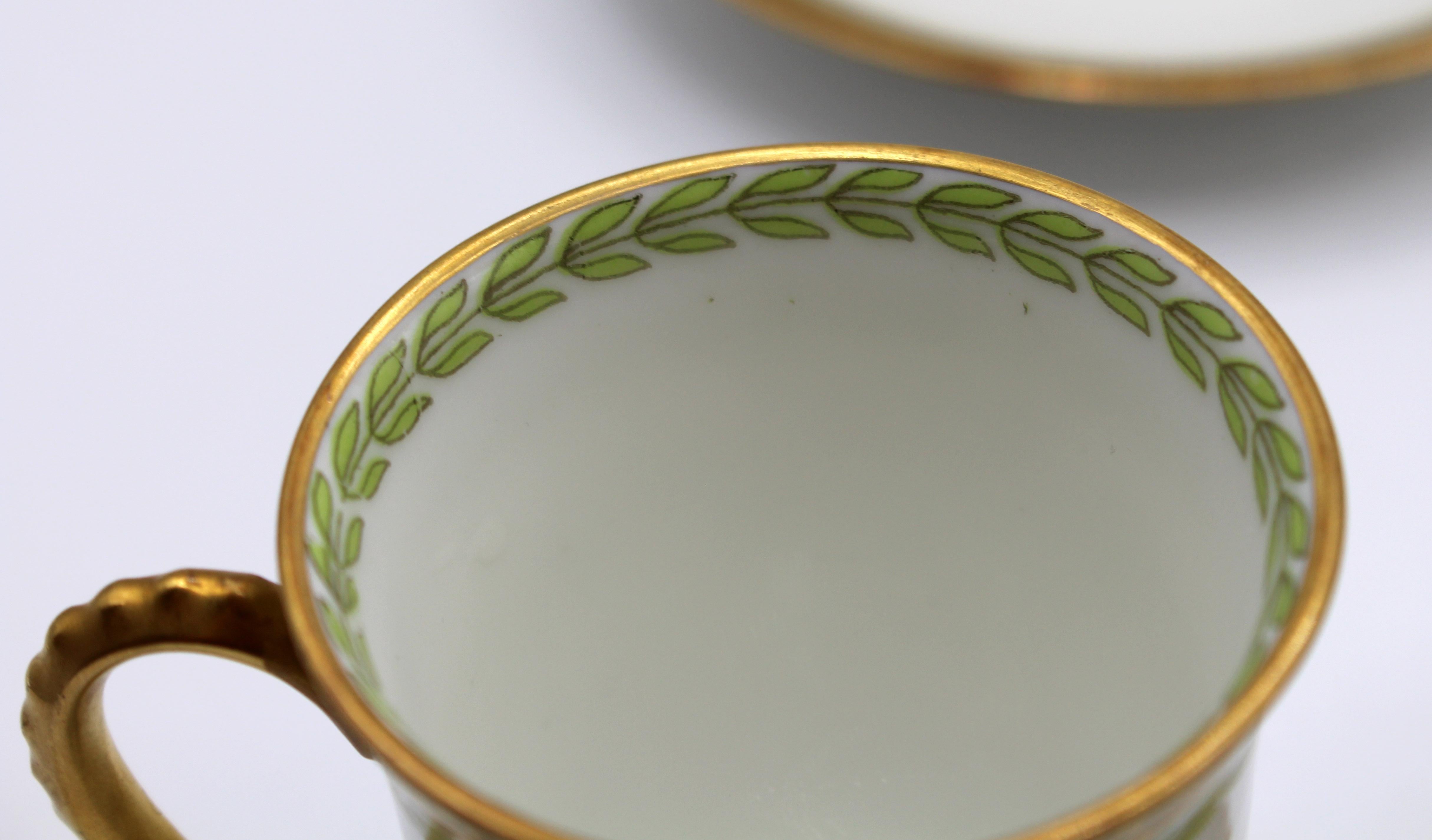 Circa 1890s French Porcelain Chocolate Set for Four 1