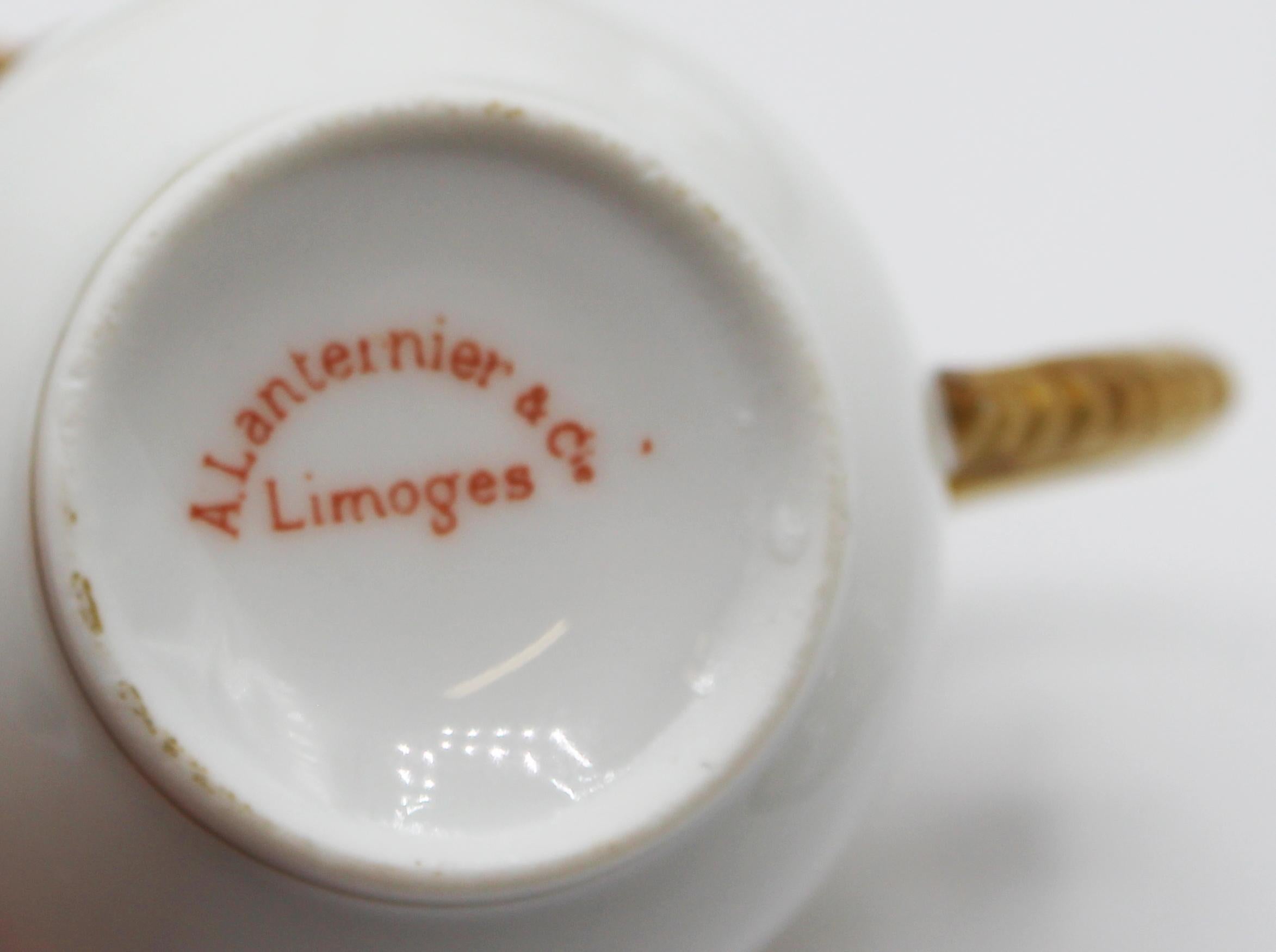 Circa 1890s French Porcelain Chocolate Set for Four 3