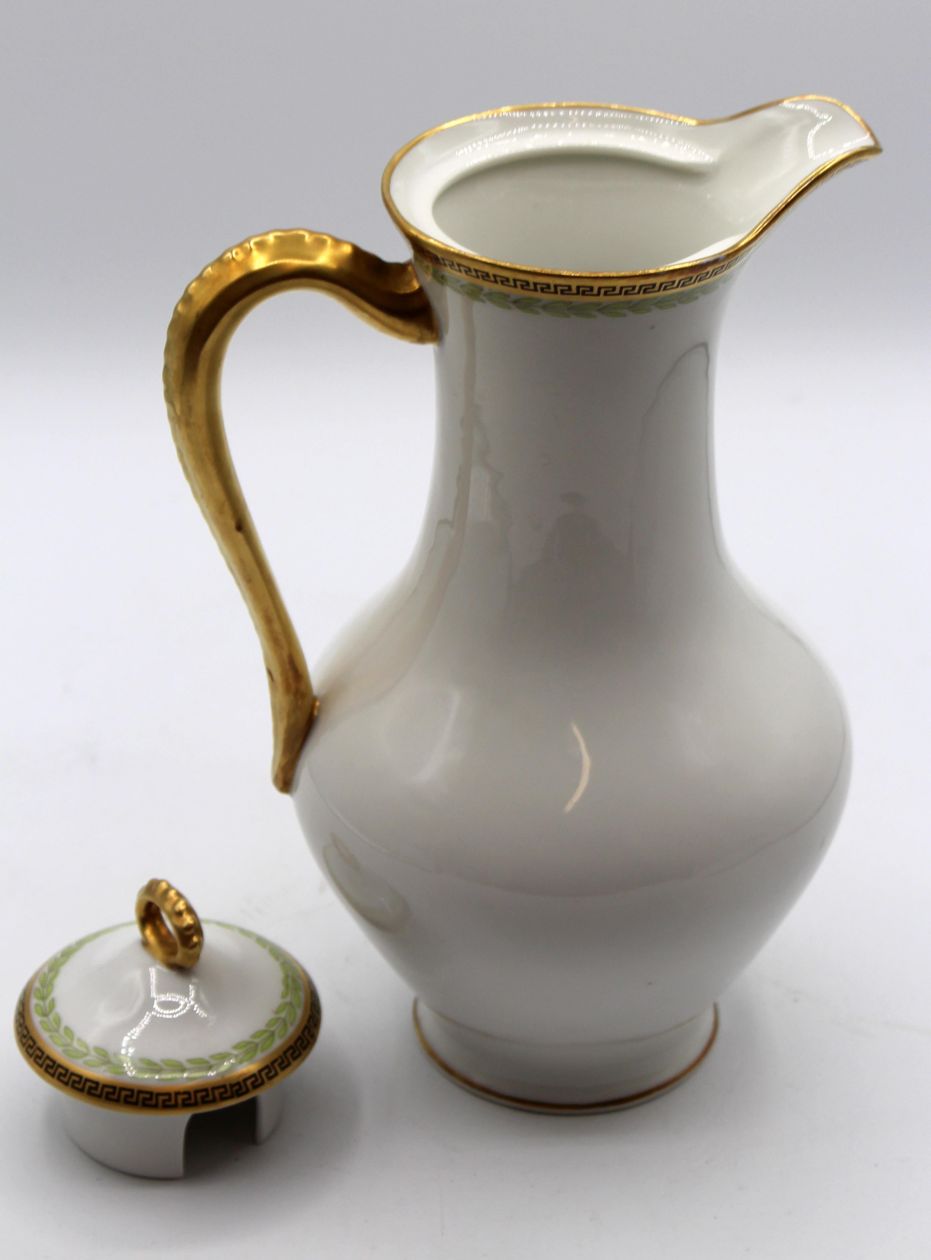 Circa 1890s French Porcelain Chocolate Set for Four 4