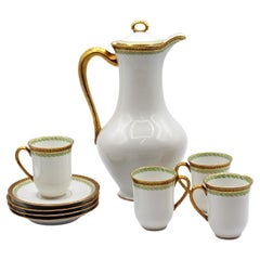 Circa 1890s French Porcelain Chocolate Set for Four