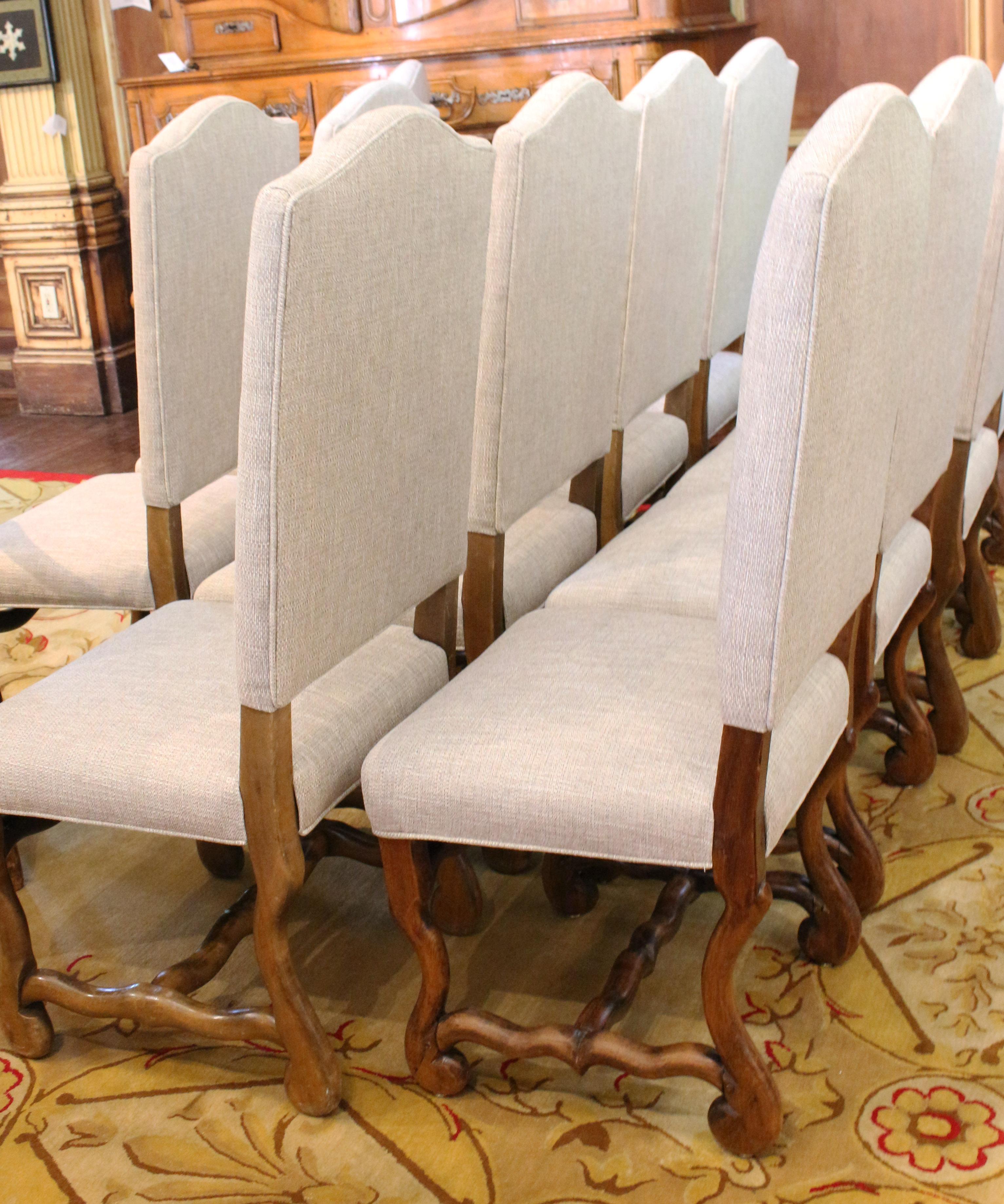 19th Century Circa 1890s Louis XIII French Dining Chairs, Set of 12