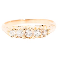 Circa 1890s Old Cut Diamond Antique Band Ring in 15 Carat Yellow Gold
