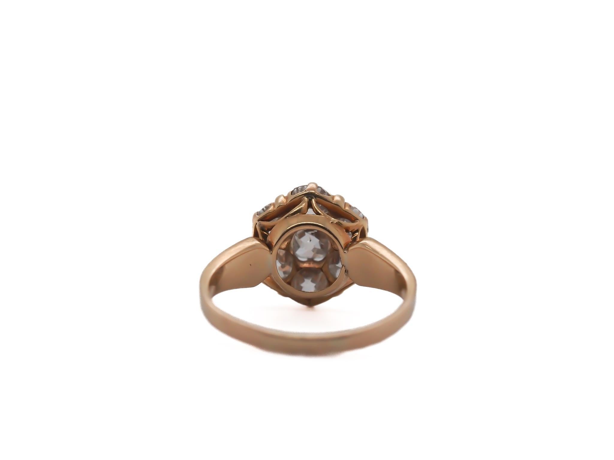 Victorian Circa 1890s Old Miner Diamond and Enamel Engagement Ring For Sale