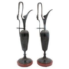 Pair of Romanesque Bronze Urns, circa 1890s