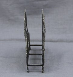 circa 1890s Rococo Style Silver Letter Rack