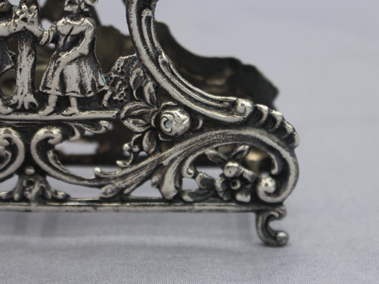 Silver Letter Rack circa 1890s Rococo Style Silver Letter Rack For Sale at 1stDibs