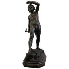 “Samson Burning The Harvest” Bronze by French Sculptor Leon Bonduel, circa 1890s