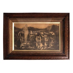 Circa 1890s "The Mirror of Venus" Photogravure by Sir Edward Burne-Jones