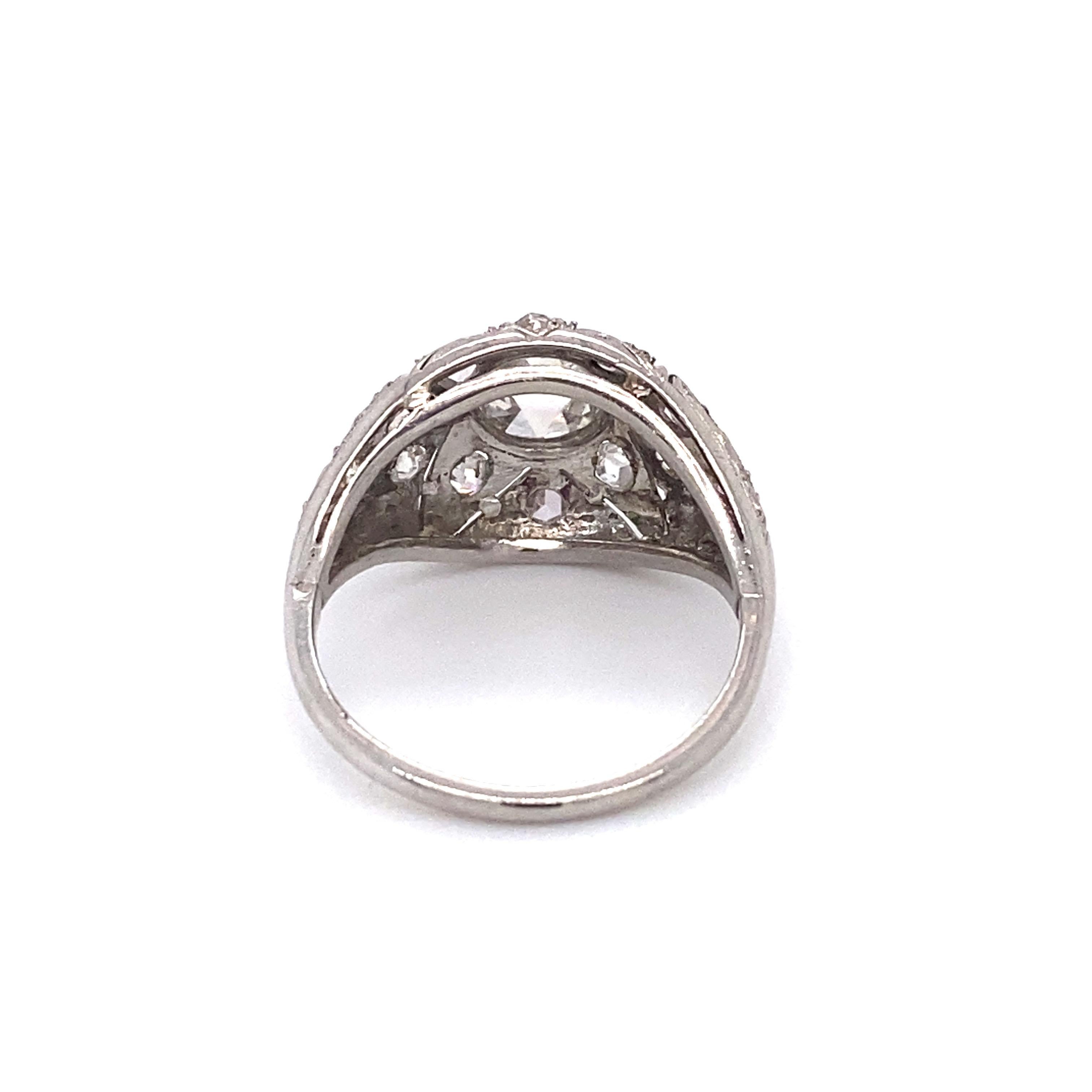 Women's Circa 1890s Victorian Rose Cut Diamond Ring in Platinum and 14K White Gold For Sale