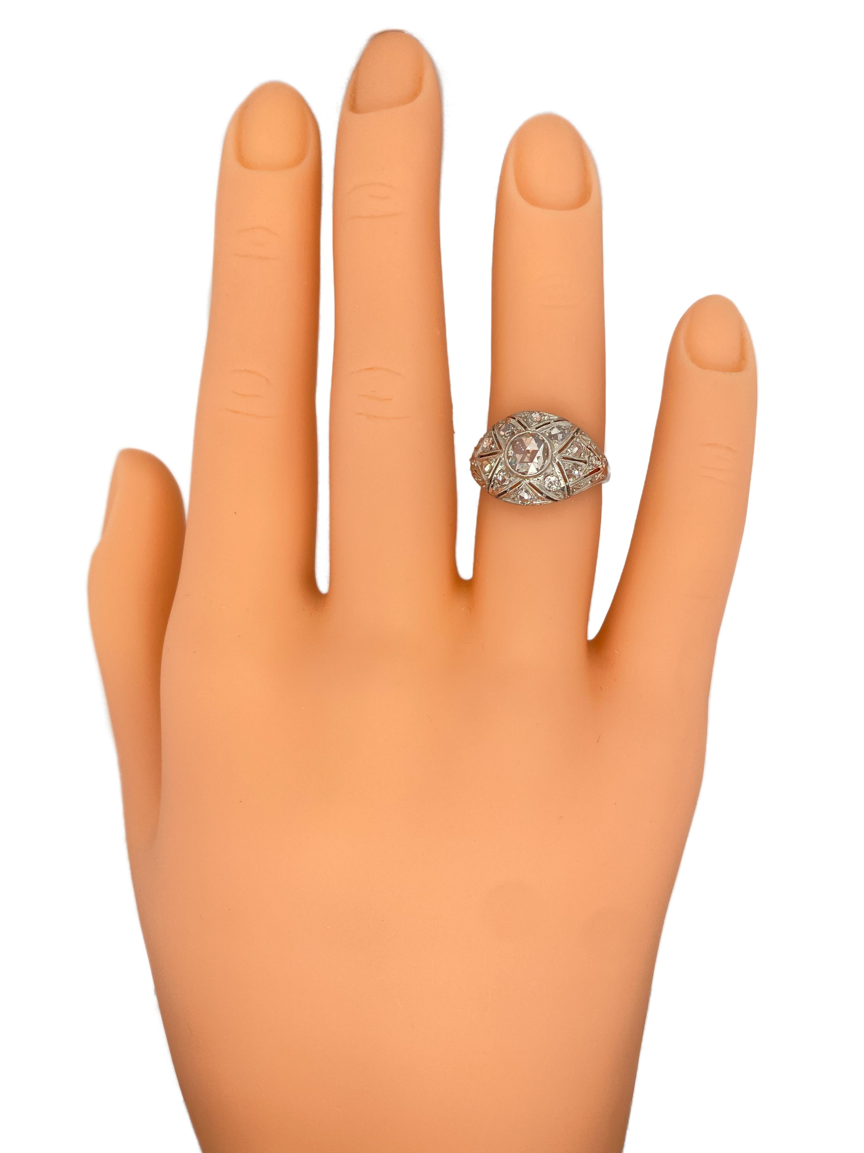 Bague victorienne des années 1890 en platine et or blanc 14 carats Pour femmes en vente