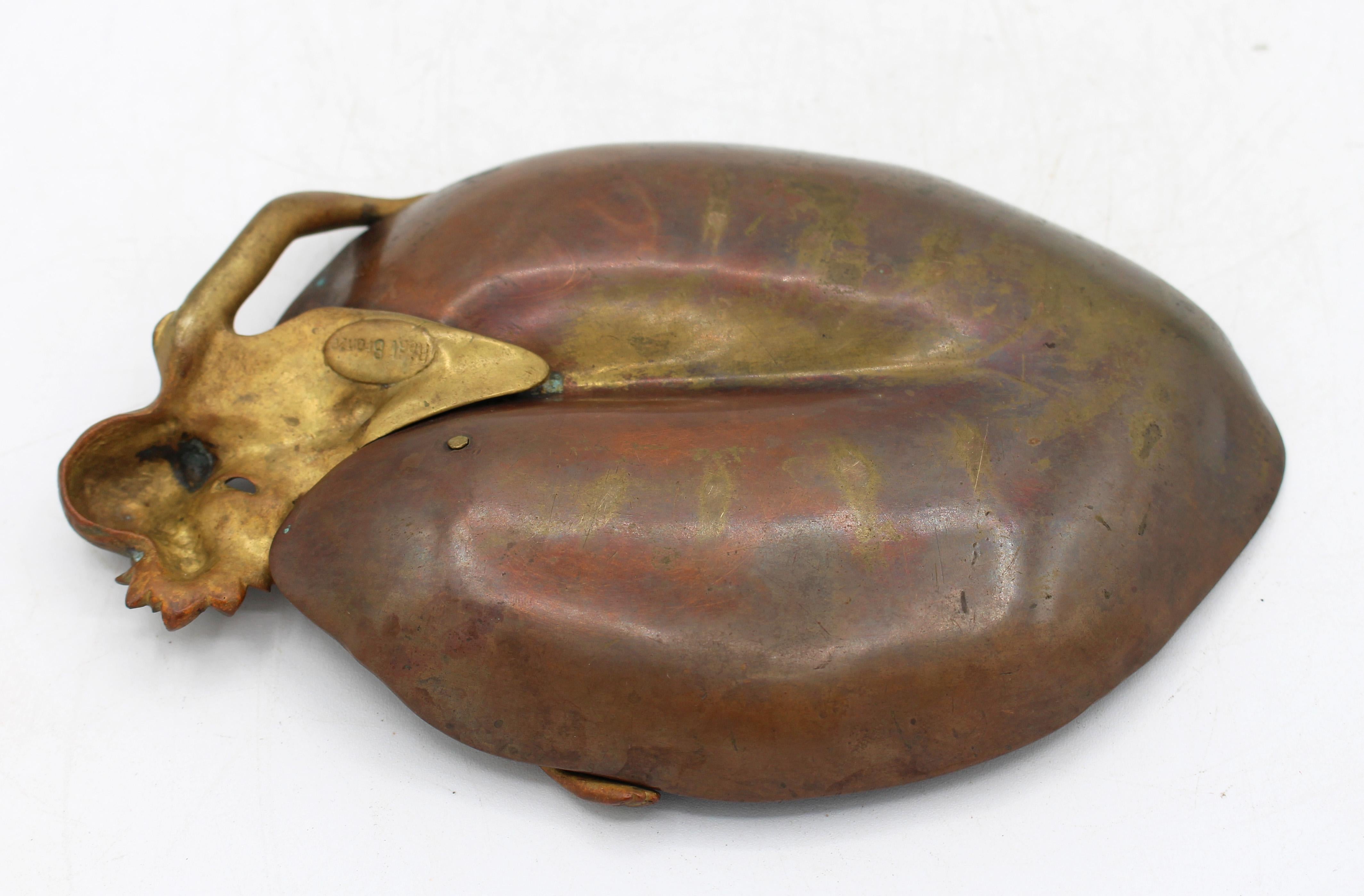 XX secolo Circa 1895-1910 probabile Art Nouveau americana, piatto in bronzo o posacenere per sigari in vendita