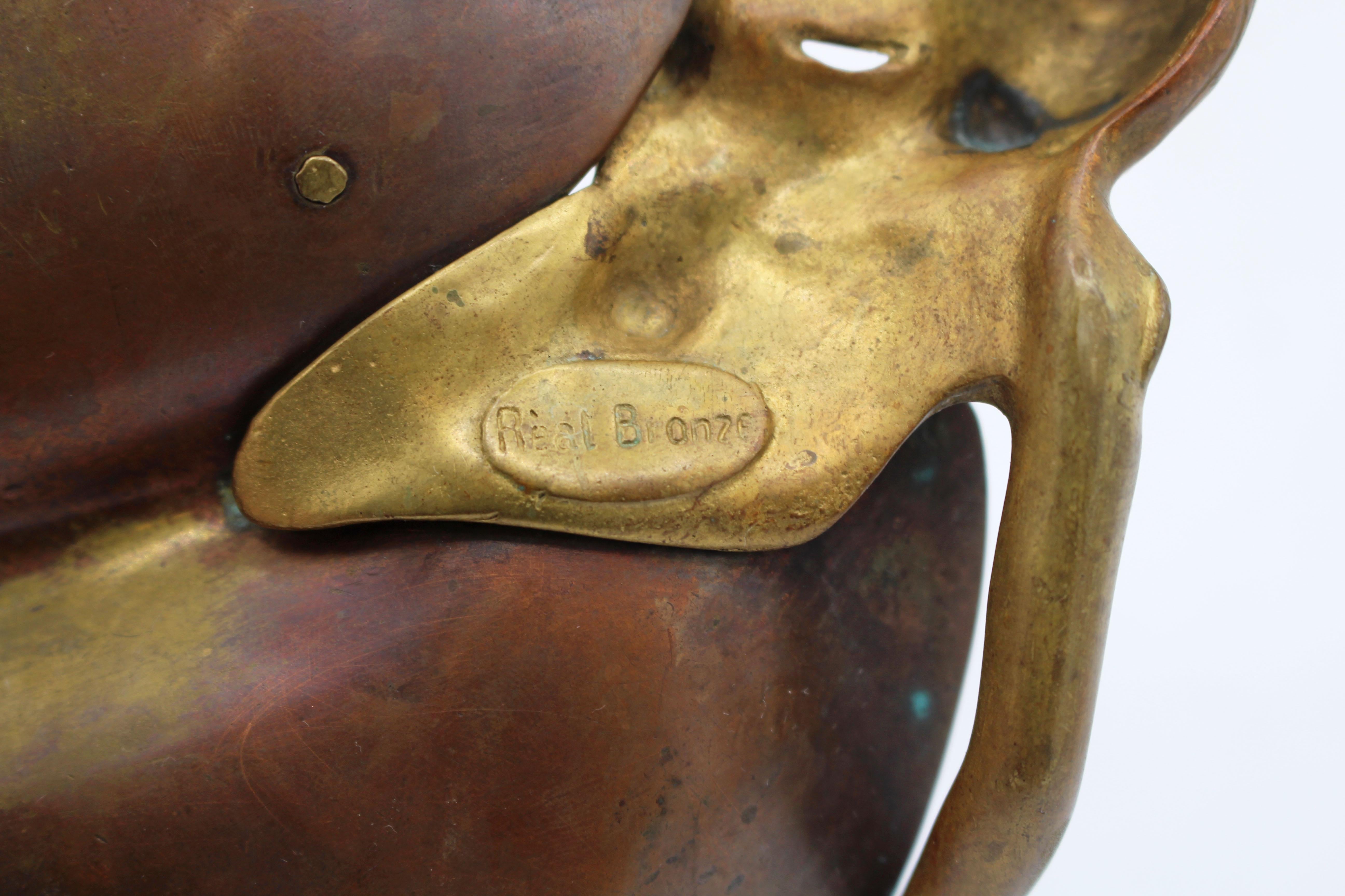 Bronzo Circa 1895-1910 probabile Art Nouveau americana, piatto in bronzo o posacenere per sigari in vendita