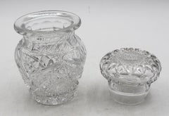 Jarra de cristal tallado estadounidense del «Período Brillante», con tapa, de alrededor de 1896-1915