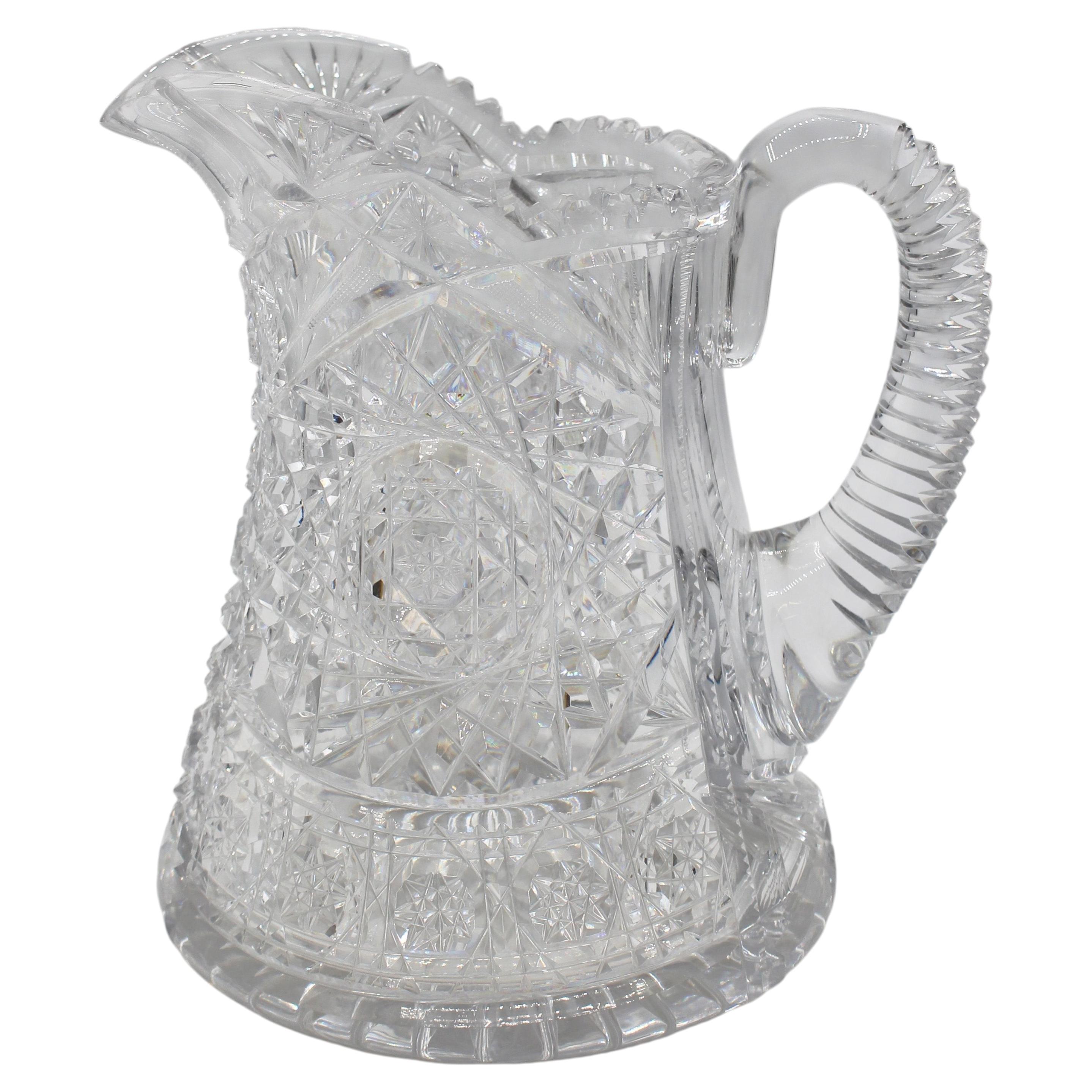 Circa 1896-1916 American Brilliant Cut Glass Pitcher