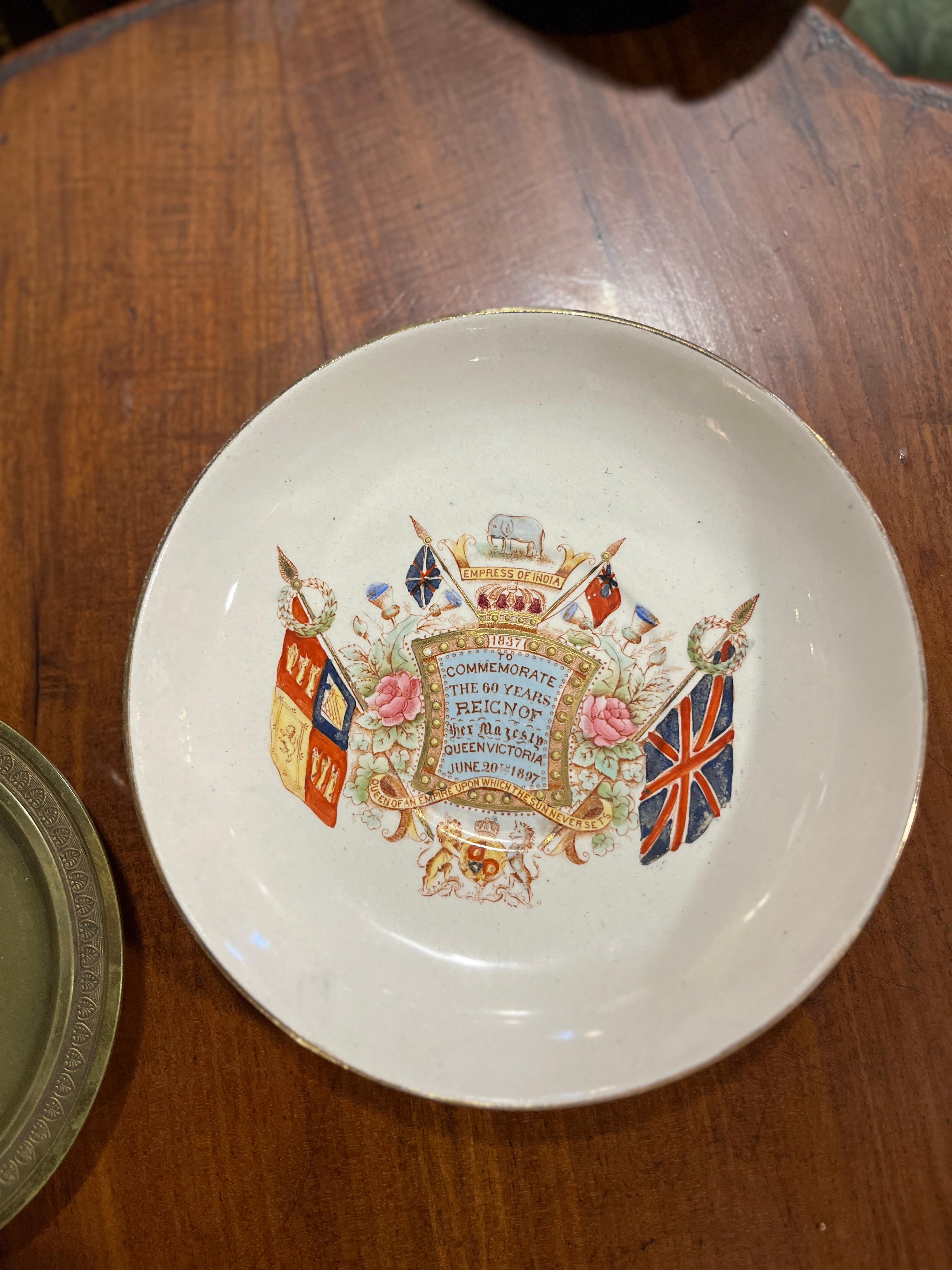 French Circa 1897 Queen Victoria's Commemorative Large Cup & Saucer  For Sale