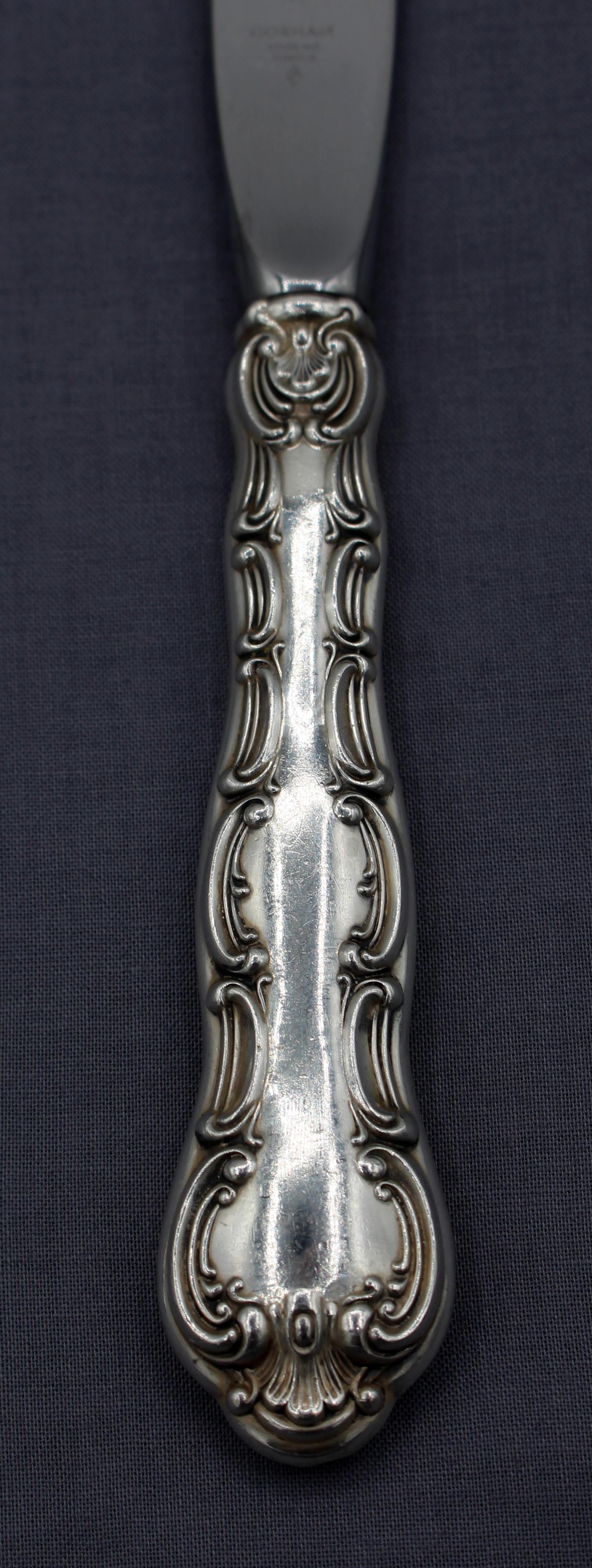Other Circa 1897 Set of 12 Strasbourg Pattern Gorham Dinner Knives