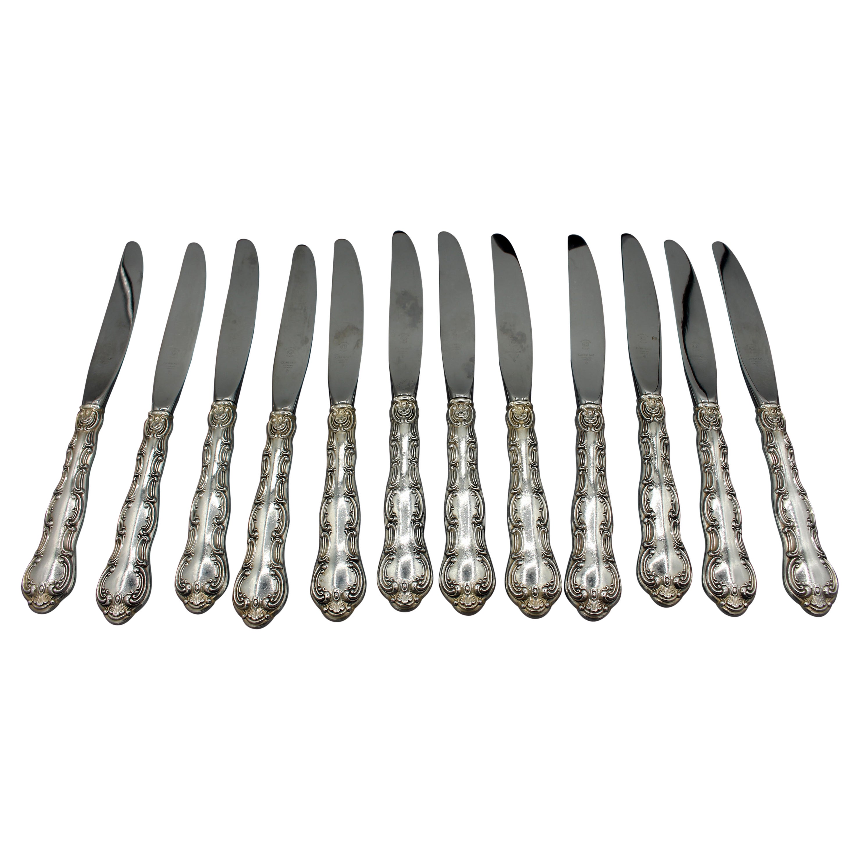 Circa 1897 Set of 12 Strasbourg Pattern Gorham Dinner Knives