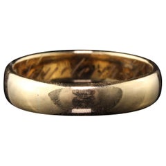 Antique Victorian 18 Karat Yellow Gold Wedding Band, circa 1898